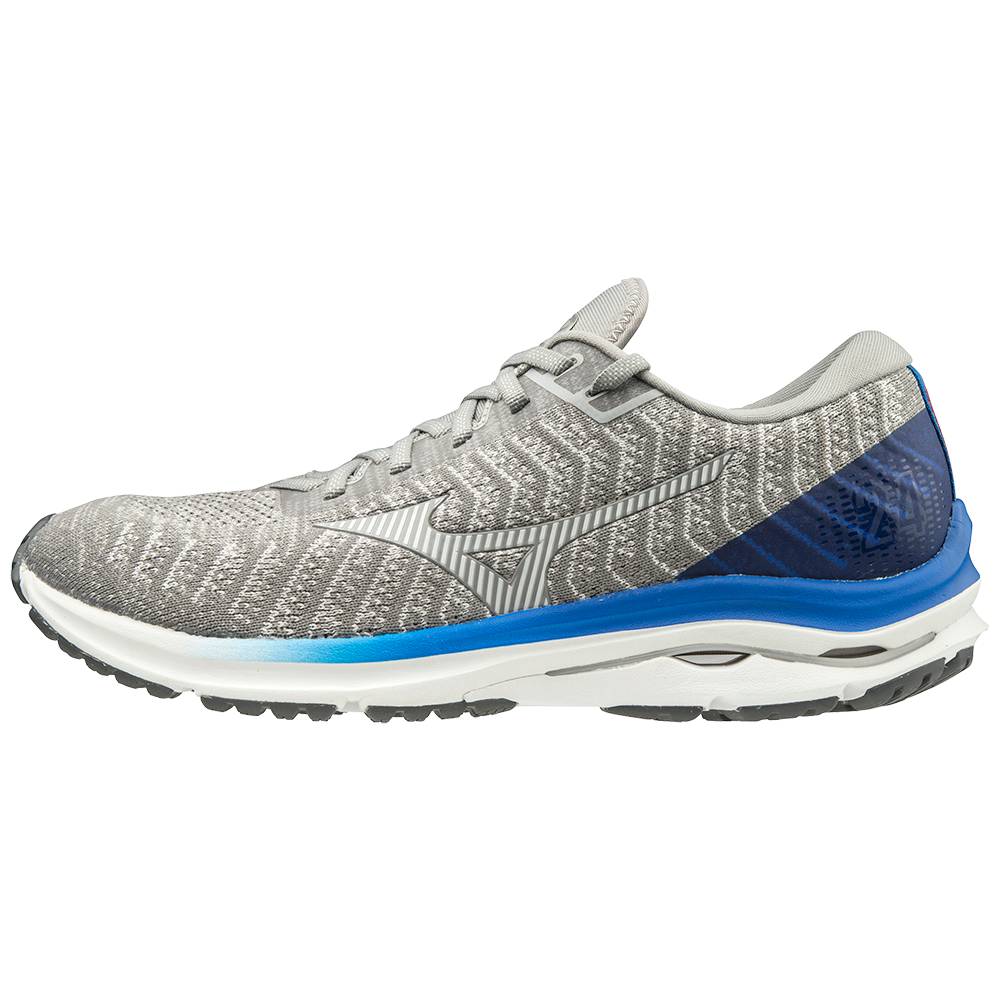 Panske Bezecke Topanky Mizuno Wave Rider 24 WAVEKNIT™ Siva/Biele Vypredaj HZLN49057